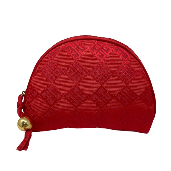 Givenchy Handbags - Vintage Givenchy Jacquard Logo Zip Makeup Bag